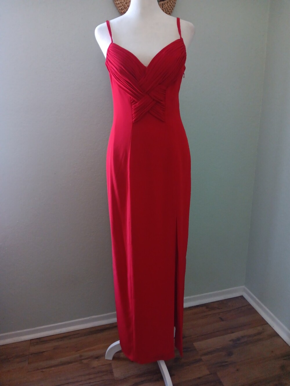 Cache Red Spaghetti Strap Maxi Dress